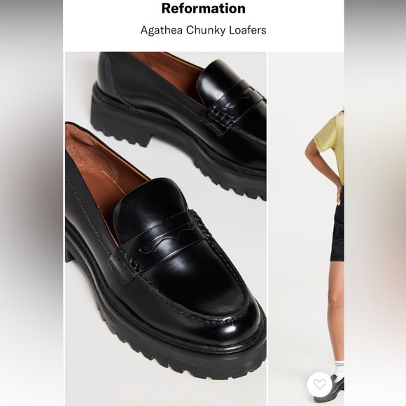 Reformation Agathea Black Chunky Platform Lugsole Penny Loafers in Size 7.5 - Picture 4 of 10